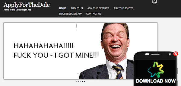 Screen grab from the ApplyForTheDole website