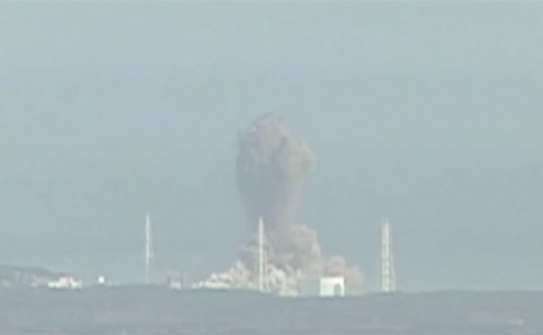 Explosions at Fukushima during the meltdown.