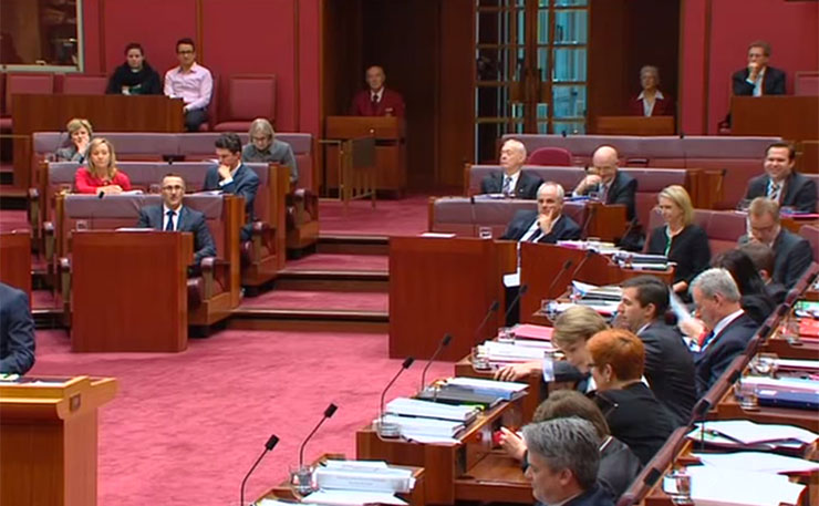 The Federal Senate, in Parliament House, Canberra.