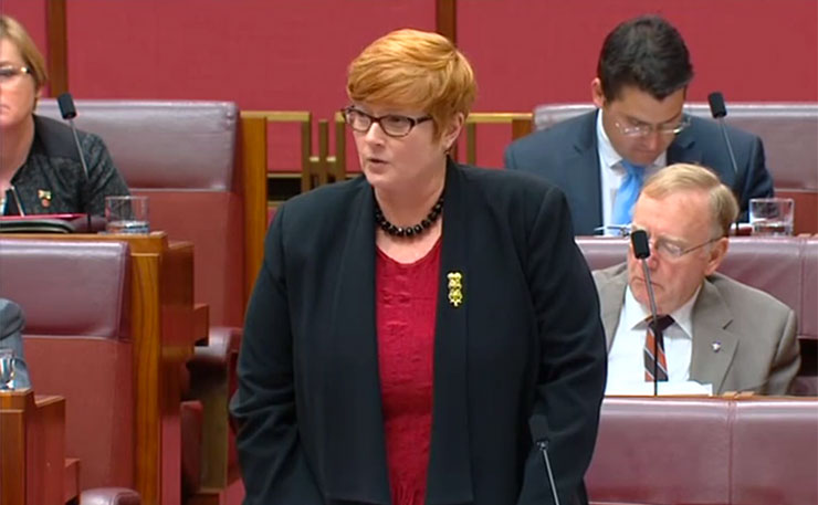 Defence Minister Senator Marise Payne.