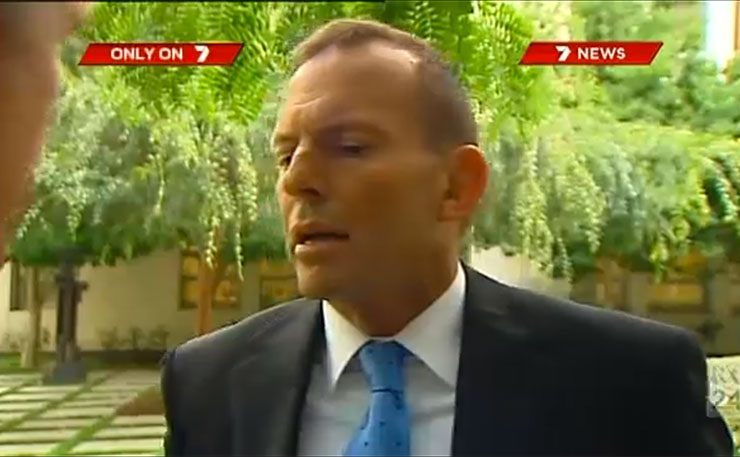 Former Prime Minister Tony Abbott, not lying to Channel 7 news reporter Mark Riley.