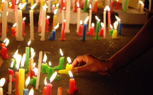 Candlelight vigil terror attacks.