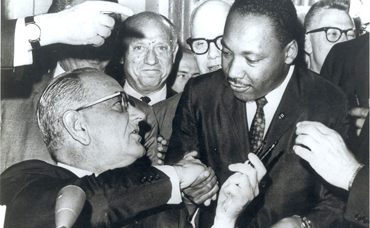 Martin Luther King meets US President Lyndon B Johnson. (IMAGE: U.S. Embassy New Delhi, Flickr)