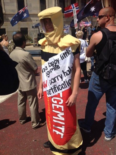 Reclaim Australia's Vegemite Man, At The Adelaide Rally