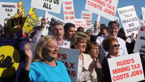 Julie Bishop at an anti-mining tax 'rally'.