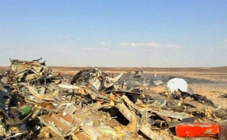 A screencap from a Reuters report into the crash in Sinai, Egypt.