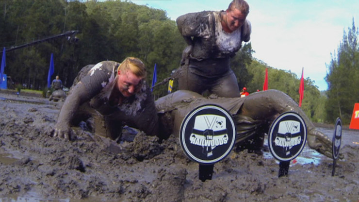 Aforementioned mud pit. Image: Channel 10.