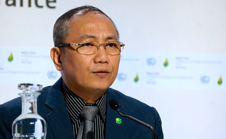Emanuel de Guzman, Philippines Cabinet Secretary for Climate Change, at the COP21 talks in Paris.