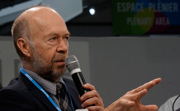 Dr James Hansen, at the COP21 talks in Paris. (IMAGE: Thom Mitchell, New Matilda)