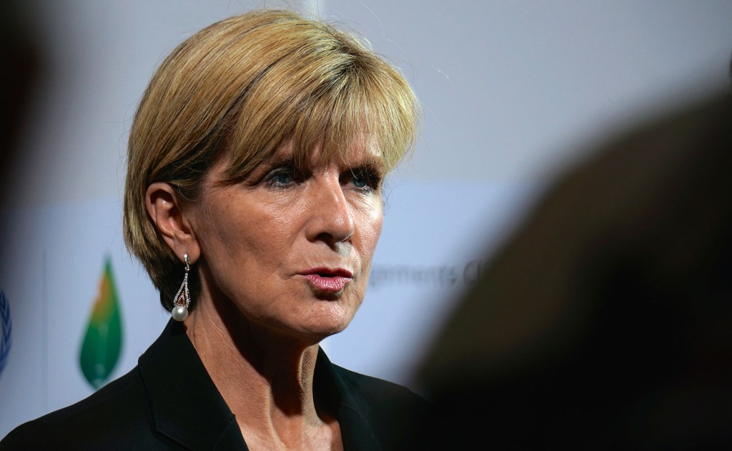 Australian Foreign Minister Julie Bishop at the COP21 climate talks in Paris. (IMAGE: Thom Mitchell, New Matilda)