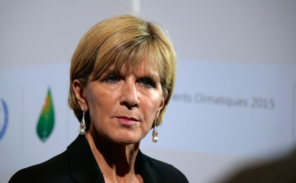 Foreign Minister Julie Bishop, at the COP21 talks in Paris (IMAGE: Thom Mitchell, New Matilda)