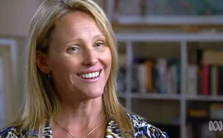 Kirralie Smith, anti-halal activist, from a screengrab of a 2015 Four Corners program on the anti-halal movement.
