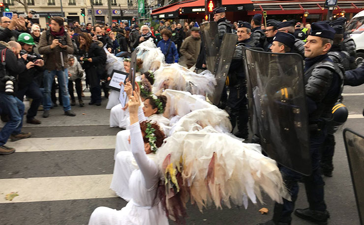 New Matilda columnist Liz Conor, in Paris as a Climate Angel to protest inaction on climate change.