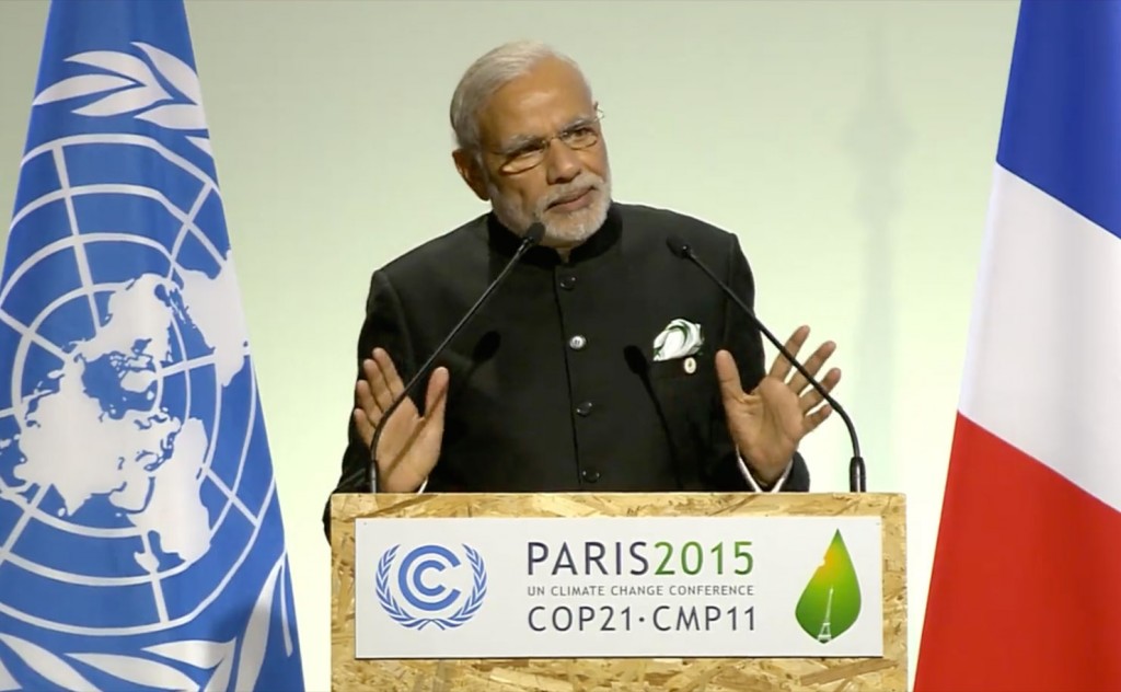 Prime Minister of India, Narendra Modi addresses the Paris Climate Talks yesterday.