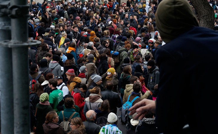 Protestors at the Paris climate talks. (IMAGE: Thom Mitchell, New Matilda)