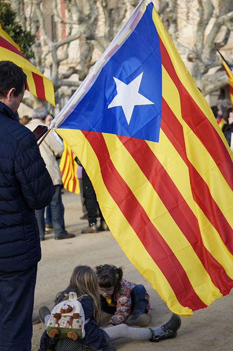 Catalans protesting in favour of independence (IMAGE: Thom Mitchell, New Matilda)