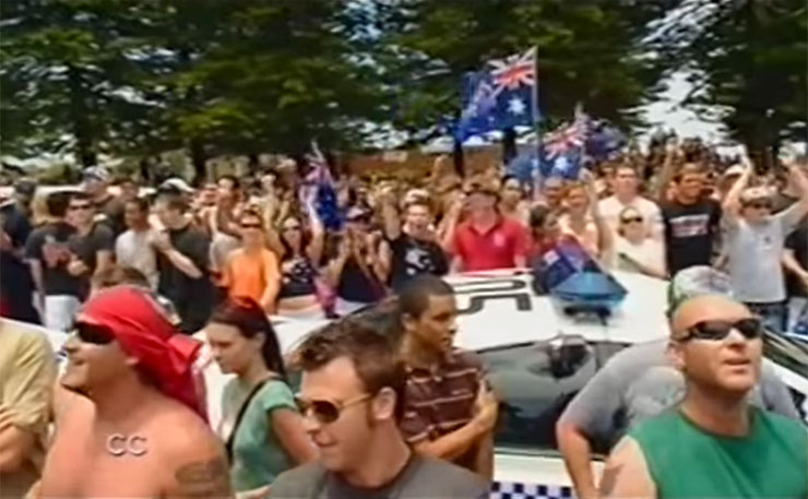 The Cronulla riots in 2005, which targetted Middle Eastern Australian.