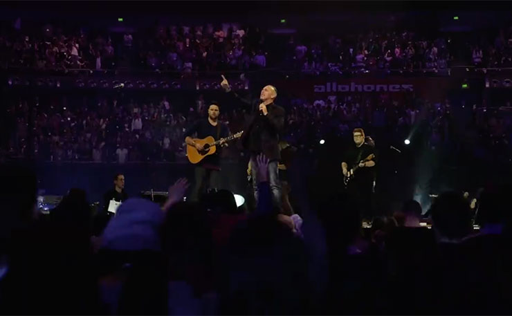 Hillsong Church with it's leader, Brian Houston, pictured during their annual conference.