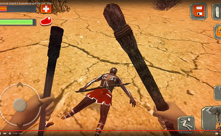 The Survival Island app, which allowed players to 'beat to death an Aborigine'.