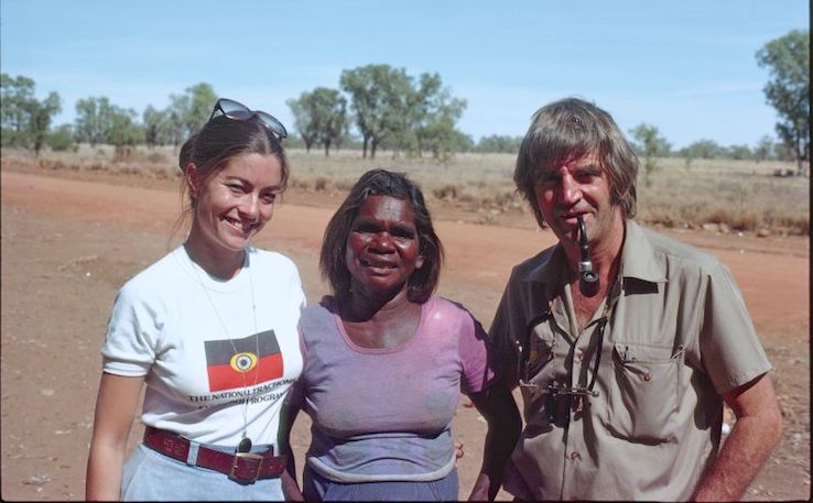 IMAGE: David Broadbent. Gabbi Hollows, Penny Luck and Fred Hollows, pictured in 1977.