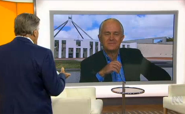 Malcolm Turnbull and Barrie Cassidy, on ABC's Insider program.