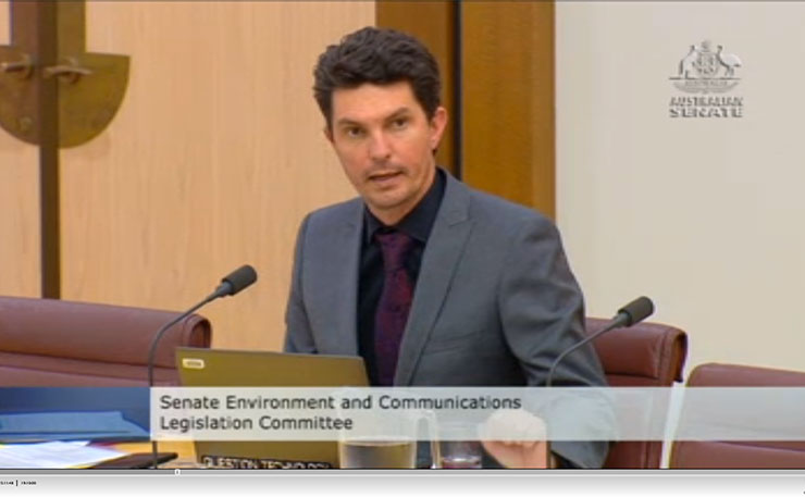 Greens Senator Scott Ludlam, during the Senate Estimates hearing which raised the Nick Ross affair.