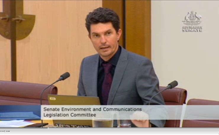 greens Senator Scott Ludlam, during the Senate Estimates hearing which raised the Nick Ross affair.