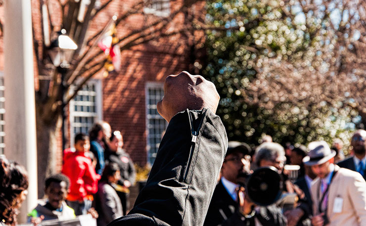 A #blacklivesmatter rally in Annapolis, to support greater police accountability. (IMAGE: SocialJusticeSeeker812, Flickr)