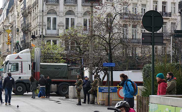 The streets of Brussels, with an increased military presence. (IMAGE: Miguel Discart, Flickr)