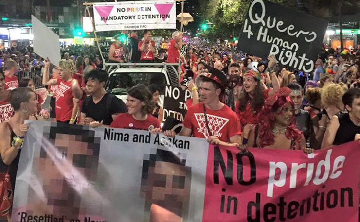 The No Pride In Detention float, at the 2016 Mardi Gras in Sydney.