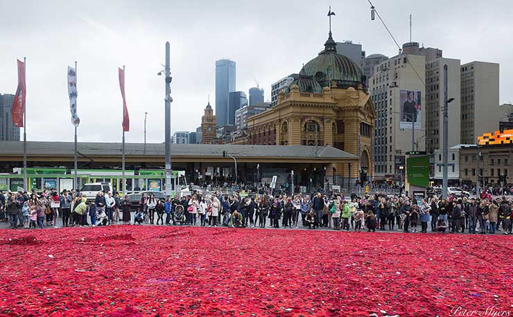An official Anzac Day ceremony in Melbourne. (IMAGE: Peter Myers, Flickr)