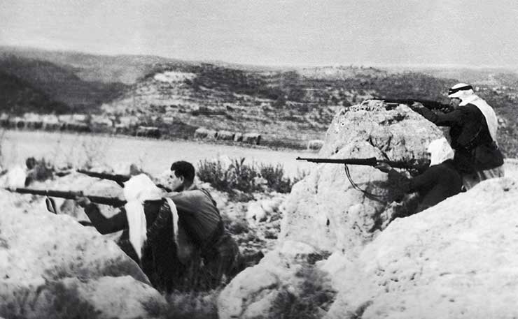 Palestinians defending their village from Zionist militia in 1948.
