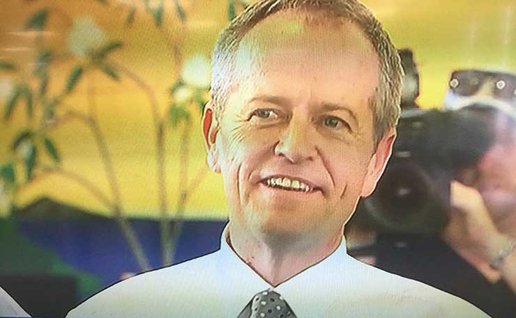 Bill Shorten, pictured on day one of the 2016 election campaign, via ABC News 24.