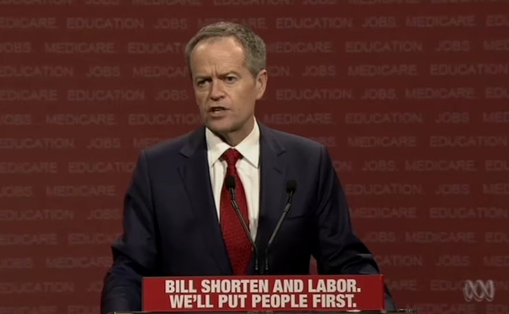 Opposition leader Bill Shorten during his party's 2016 election campaign launch.