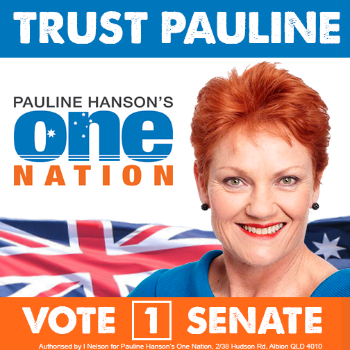 A One Nation poster. (IMAGE: Facebook).