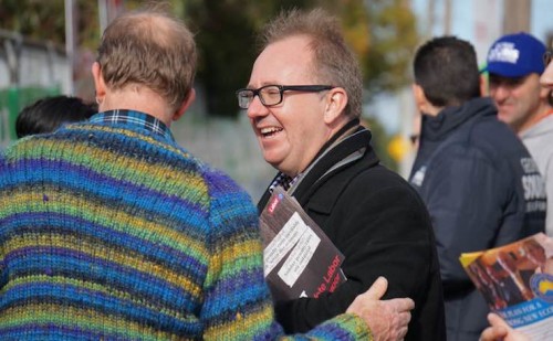 (IMAGE: Thom Mitchell.) David Feeney out campaigning.