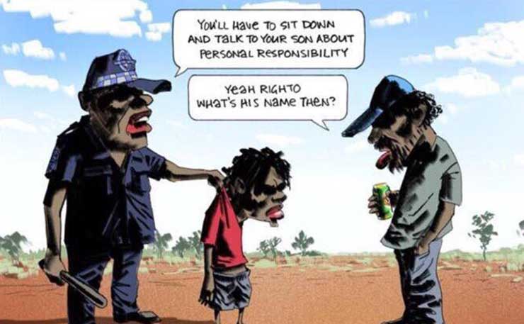 Bill Leak's racist cartoon, widely condemned by leaders and commentators.