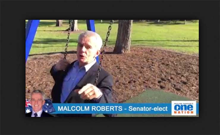 Malcolm Roberts, trying to record an important video on a swing.