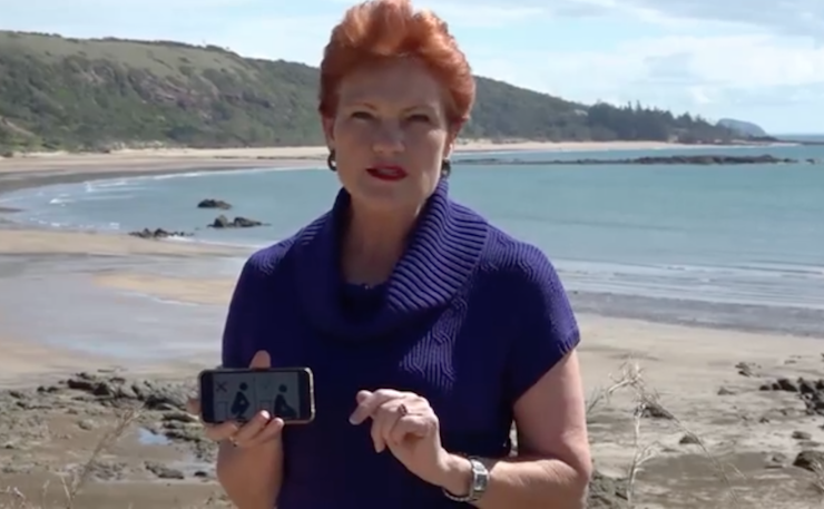 One Nation Senator, Pauline Hanson.