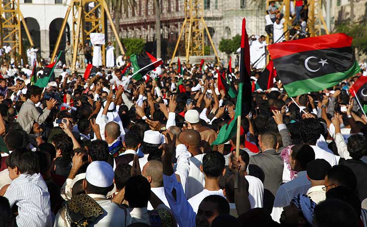 An anti-Gaddafi rally, Libya 2011. (IMAGE: mojomogwai, Flickr)