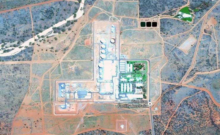 US spy base Pine Gap, near Alice Springs in Central Australia.