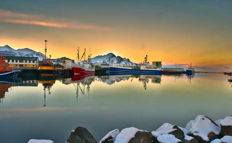 Sunset on Hofn harbour, Iceland. (IMAGE: Emmanuel Milou, Flickr)