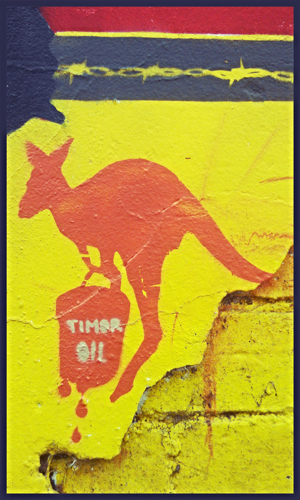 Street art in Melbourne, protesting Australia's theft of Timor's oil. (IMAGE: Melbourne Streets Avant-garde, Flickr)
