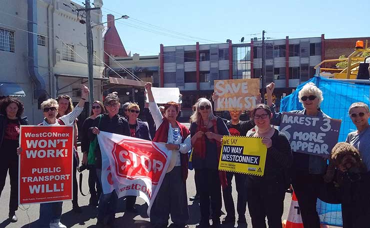 Westconnex protestors return to Newtown after recent police arrests.