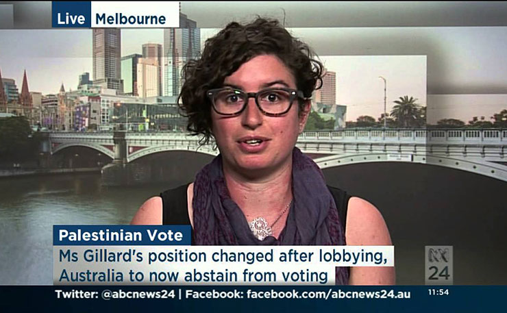 Jewish activist, Jordy Silverstein in a screencap from ABC TV.