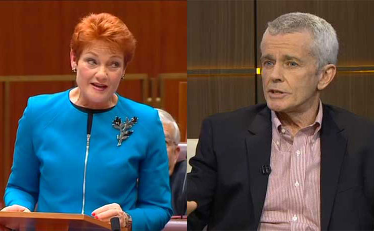 One Nation Senators Pauline Hanson and Malcolm Roberts.