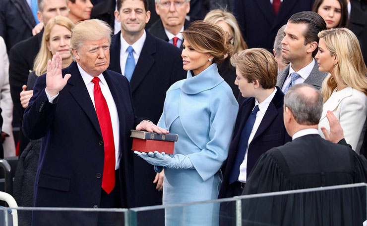 President of the United States, Donald Trump at his inauguration ceremony in January 2017. (IMAGE: Prachatai, Flickr)
