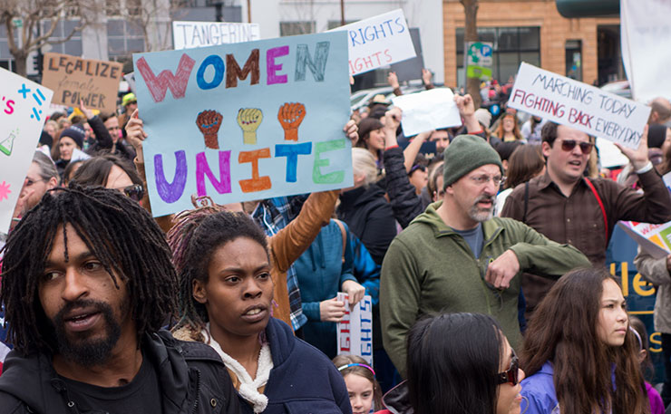 The Women's March staged in Oakland California, one of hundreds staged around the world.