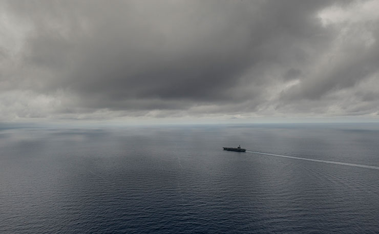 The US Navy's only forward-deployed aircraft carrier USS Ronald Reagan (CVN 76) transits the South China Sea in July 2016. (IMAGE: U.S. Navy photo by Mass Communication Specialist 3rd Class Nathan Burke/Released) 