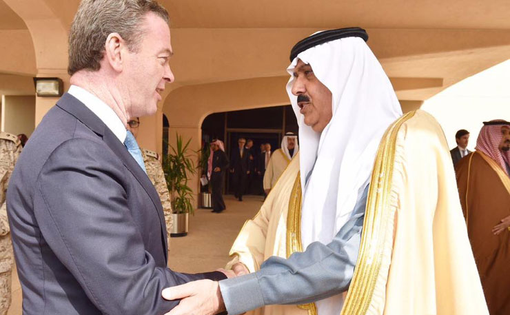 Defence Minister Christopher Pyne during a visit earlier this year to Saudi Arabia, to promote the Australian defence industry.